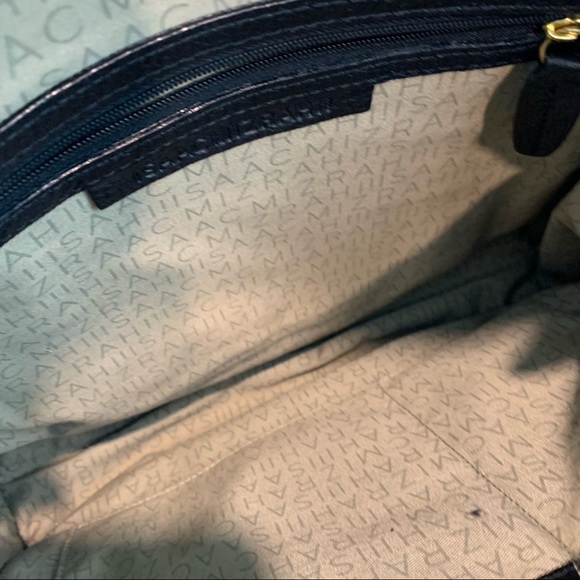 Isaac Mizrahi Black Pebble Genuine Leather Satchel Handbag Purse - Picture 6 of 10